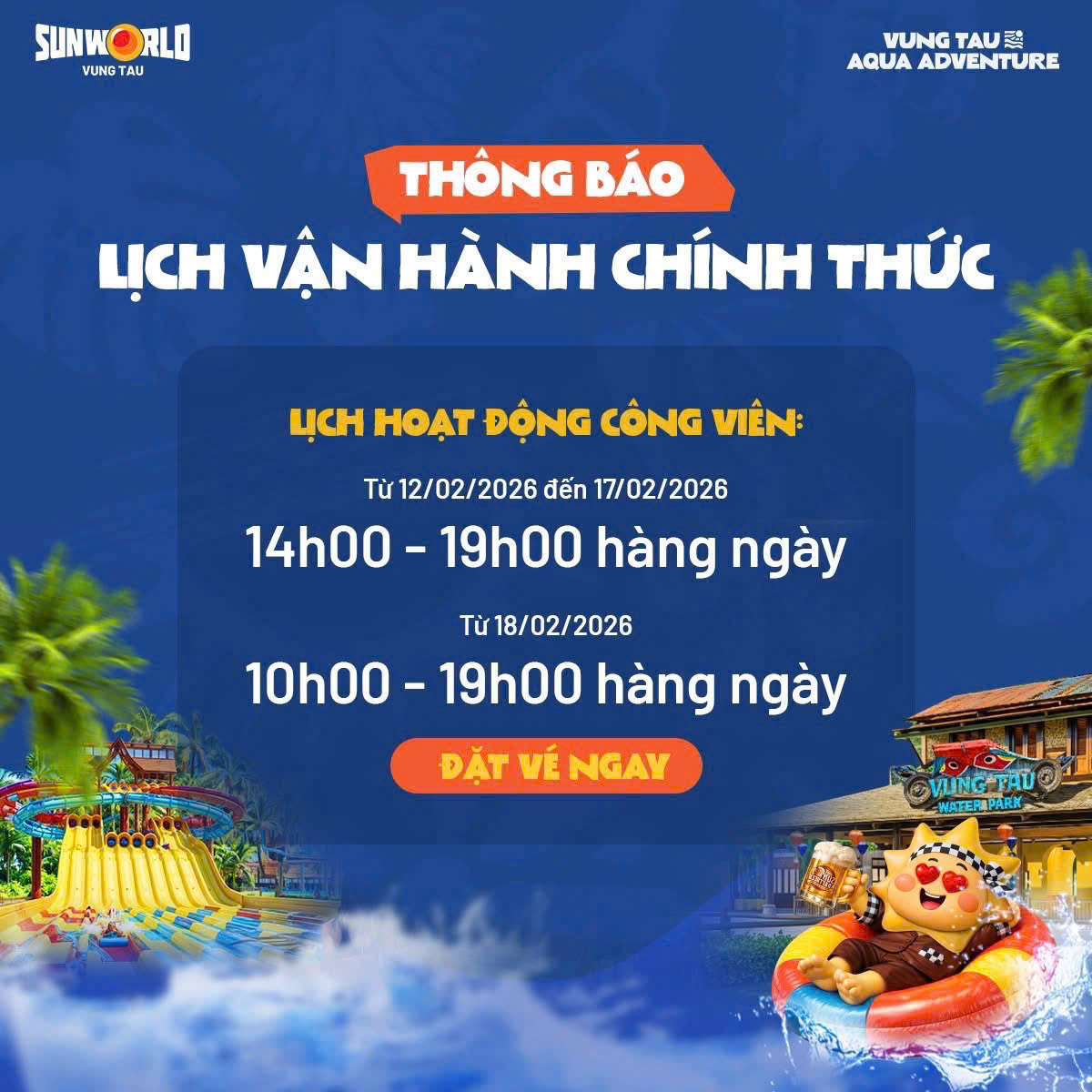 Thời gian vận hành Sun World Vũng Tàu